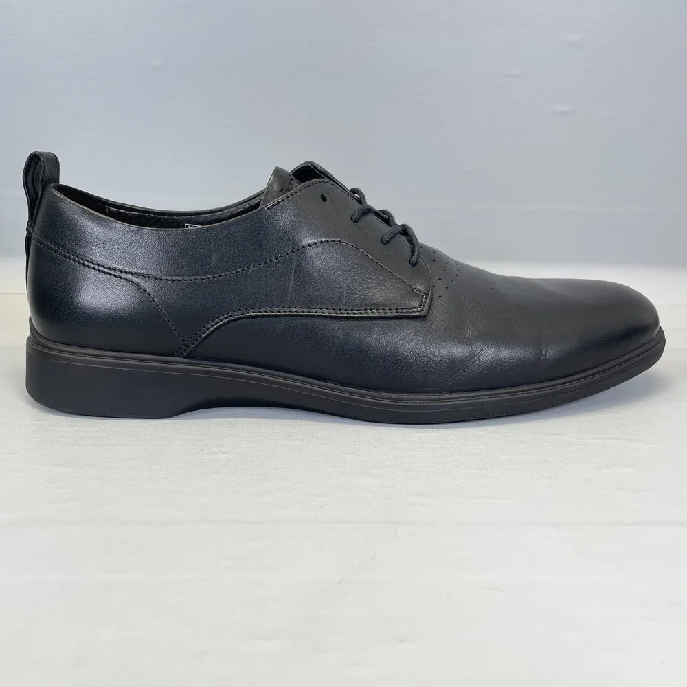 Amberjack The Original Dress Shoes Mens Size 11 M Black Leather Derby Plain Toe